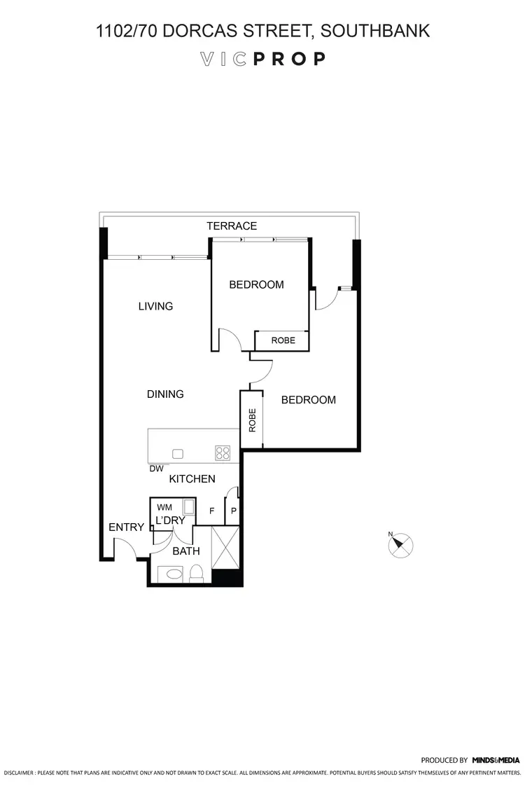 Floorplan of Homely apartment listing, 1102/70 Dorcas Street, Southbank VIC 3006