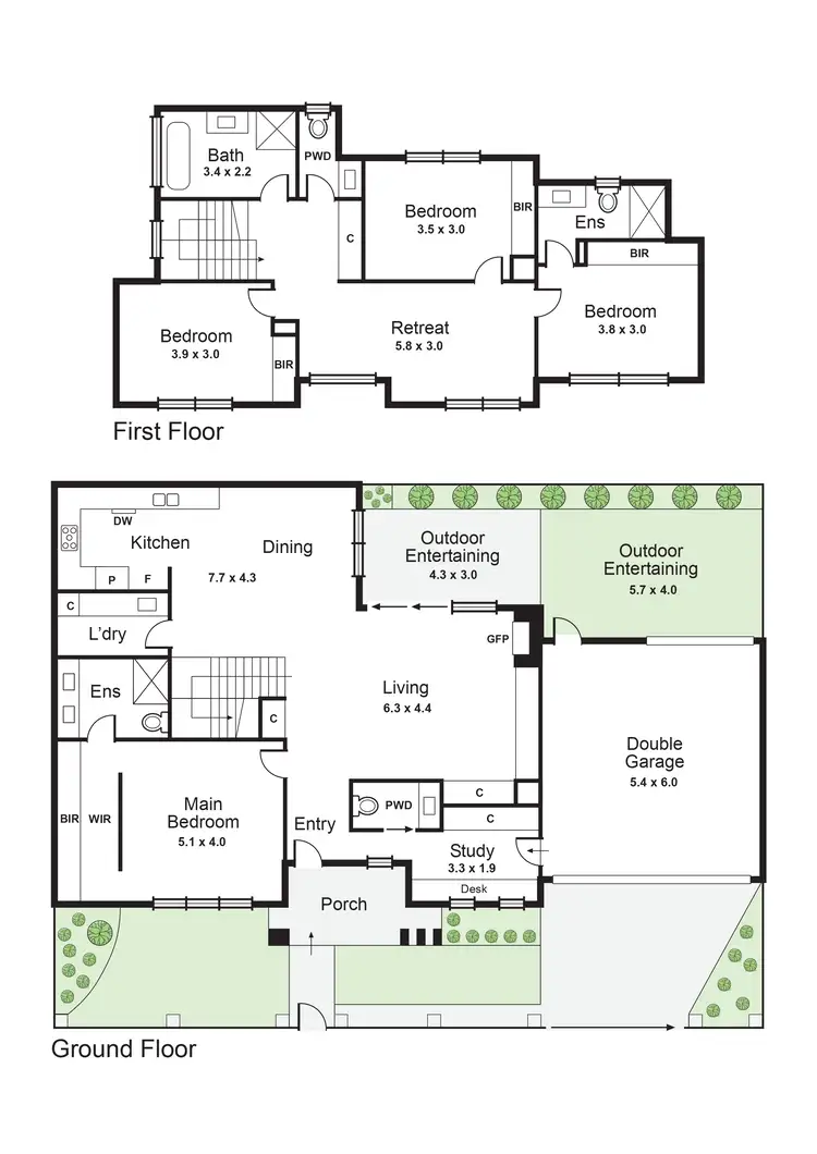 Floorplan of Homely townhouse listing, 27A Briggs Street, Caulfield VIC 3162