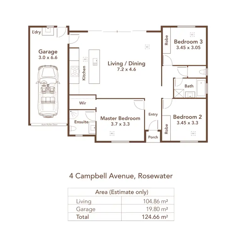 Floorplan of Homely house listing, 4 Campbell Avenue, Rosewater SA 5013