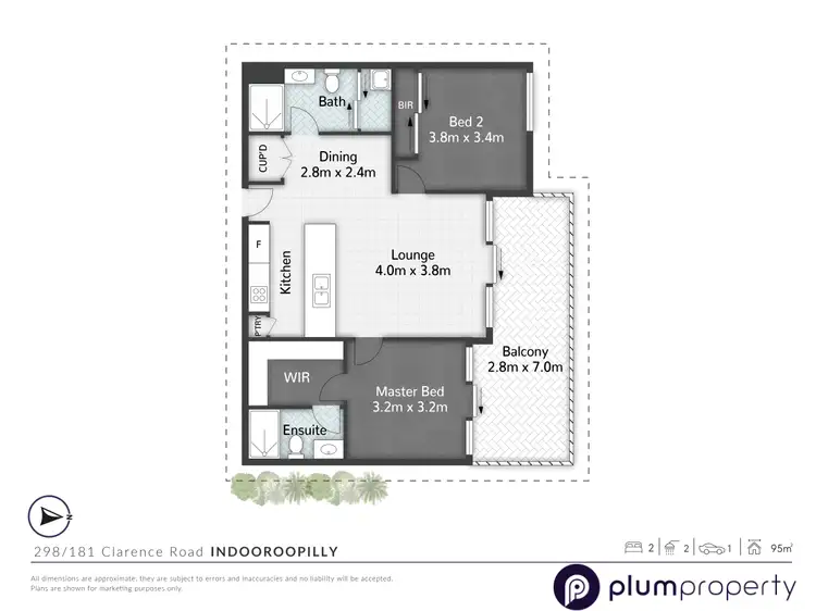 Floorplan of Homely unit listing, 298/181 Clarence Road, Indooroopilly QLD 4068