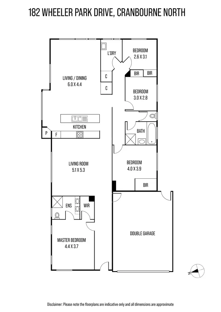 Floorplan of Homely house listing, 182 Wheelers Park Drive, Cranbourne North VIC 3977
