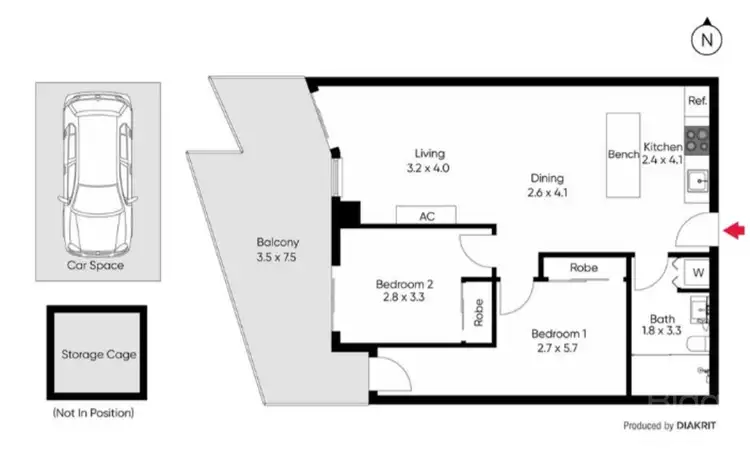 Floorplan of Homely apartment listing, 211/96 Camberwell Road, Hawthorn East VIC 3123