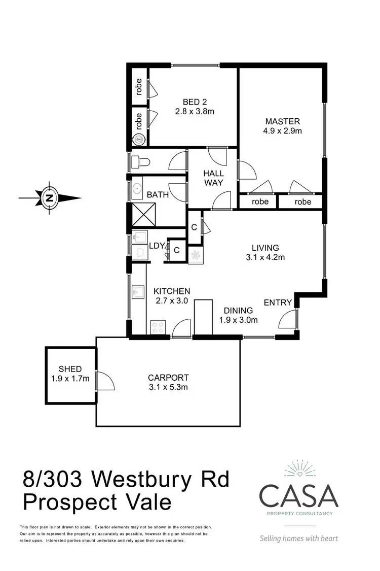 Floorplan of Homely townhouse listing, 8/303 Westbury Road, Prospect Vale TAS 7250
