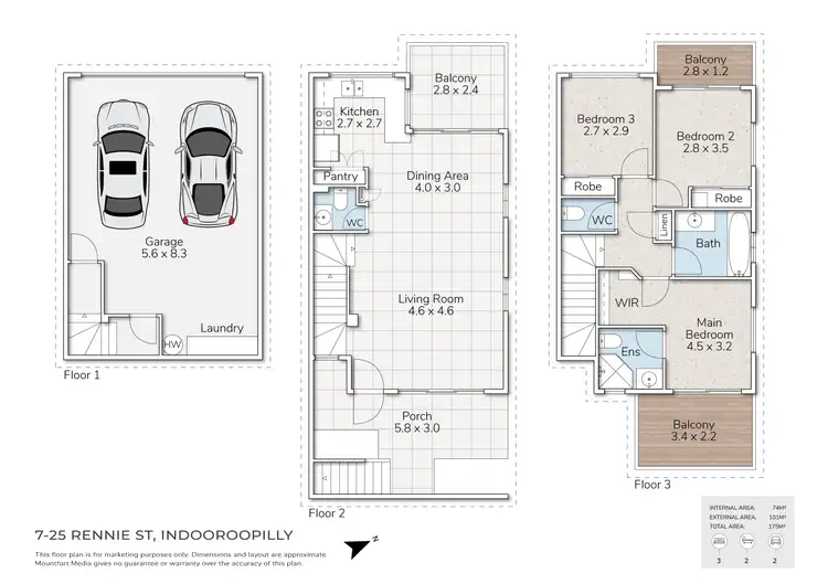 Floorplan of Homely townhouse listing, 7/25 Rennie Street, Indooroopilly QLD 4068