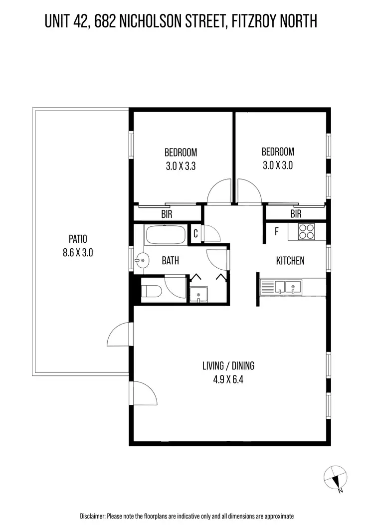 Floorplan of Homely apartment listing, 42/682 Nicholson Street, Fitzroy North VIC 3068