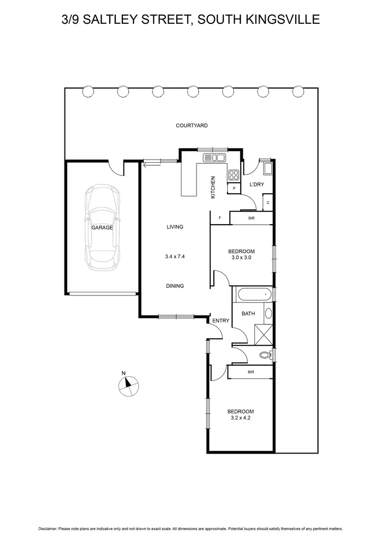 Floorplan of Homely unit listing, 3/9 Saltley Street, South Kingsville VIC 3015