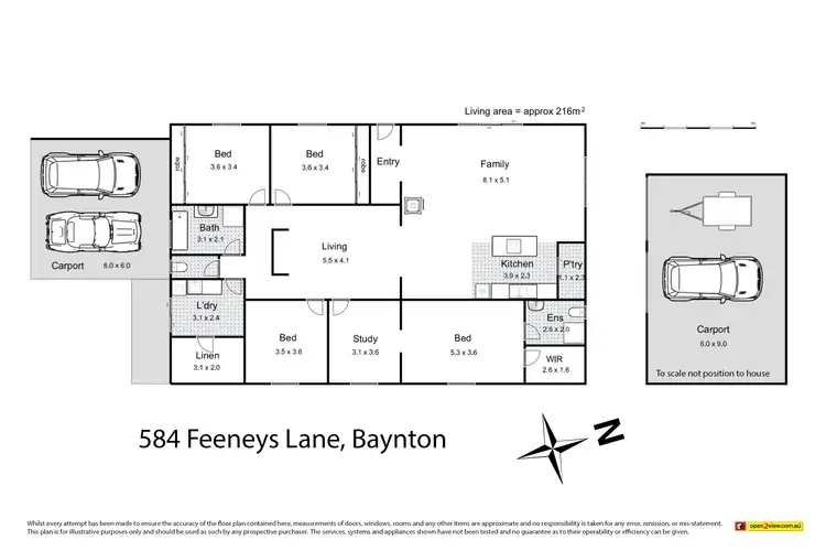Floorplan of Homely rural property listing, 584 Feeneys Lane, Baynton VIC 3444