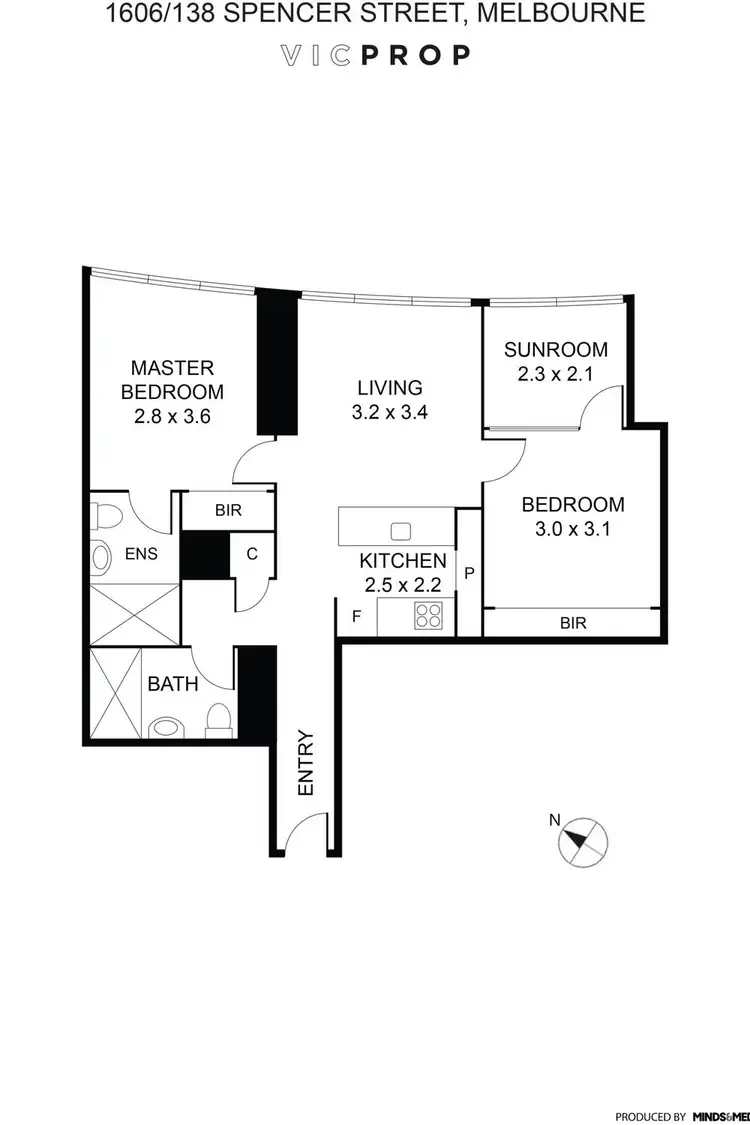 Floorplan of Homely apartment listing, 1606/138 Spencer Street, Melbourne VIC 3000