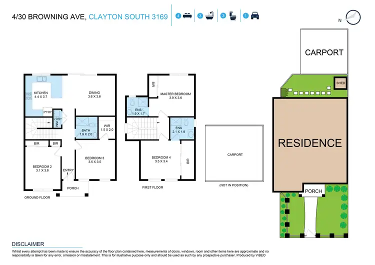 Floorplan of Homely townhouse listing, 4/30 Browning Avenue, Clayton South VIC 3169