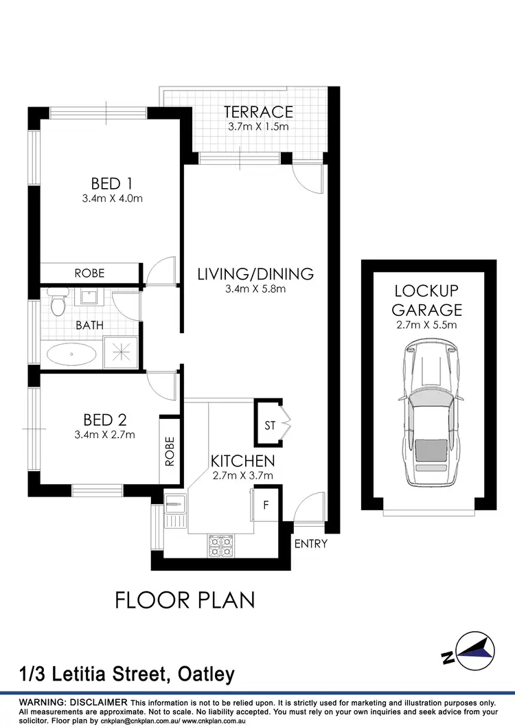 Floorplan of Homely unit listing, 1/3 Letitia Street, Oatley NSW 2223