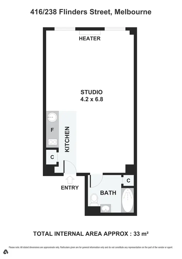 Floorplan of Homely apartment listing, 416/238 Flinders Street, Melbourne VIC 3000