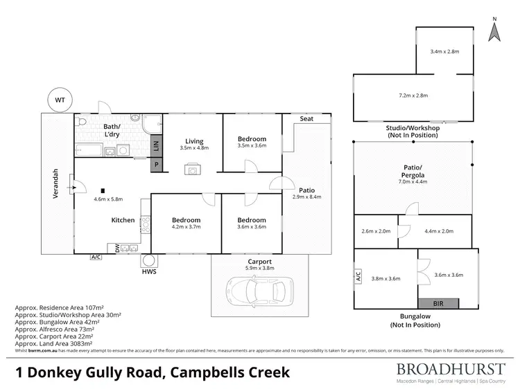 Floorplan of Homely house listing, 1 Donkey Gully Road, Campbells Creek VIC 3451