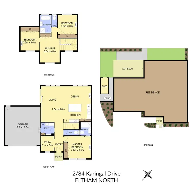 Floorplan of Homely townhouse listing, 2/84 Karingal Drive, Eltham North VIC 3095