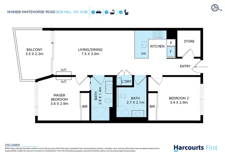 Floorplan of Homely apartment listing, 1616/828 Whitehorse Road, Box Hill VIC 3128
