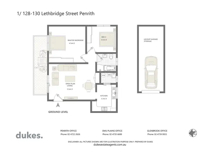 Floorplan of Homely unit listing, 1/128-130 Lethbridge Street, Penrith NSW 2750