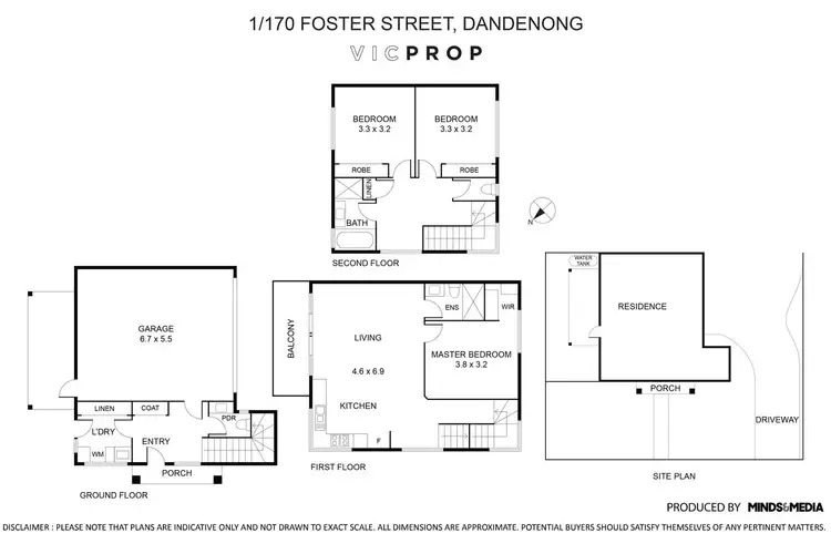 Floorplan of Homely townhouse listing, 1/170 Foster Street, Dandenong VIC 3175