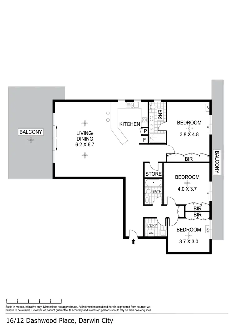 Floorplan of Homely unit listing, 16/12 Dashwood Place, Darwin City NT 800