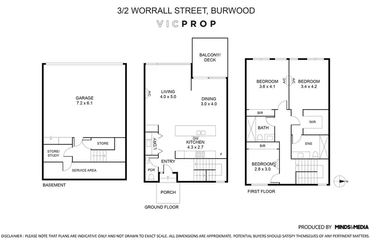 Floorplan of Homely townhouse listing, 3/2 Worrall Street, Burwood VIC 3125