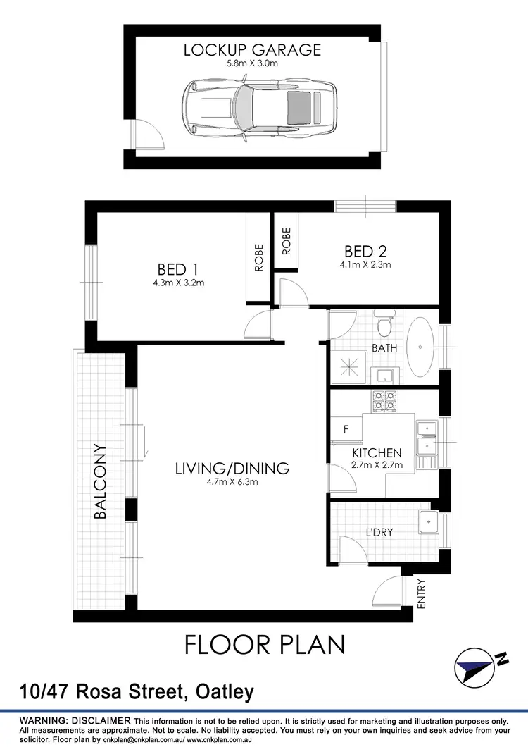 Floorplan of Homely unit listing, 10/47 Rosa Street, Oatley NSW 2223