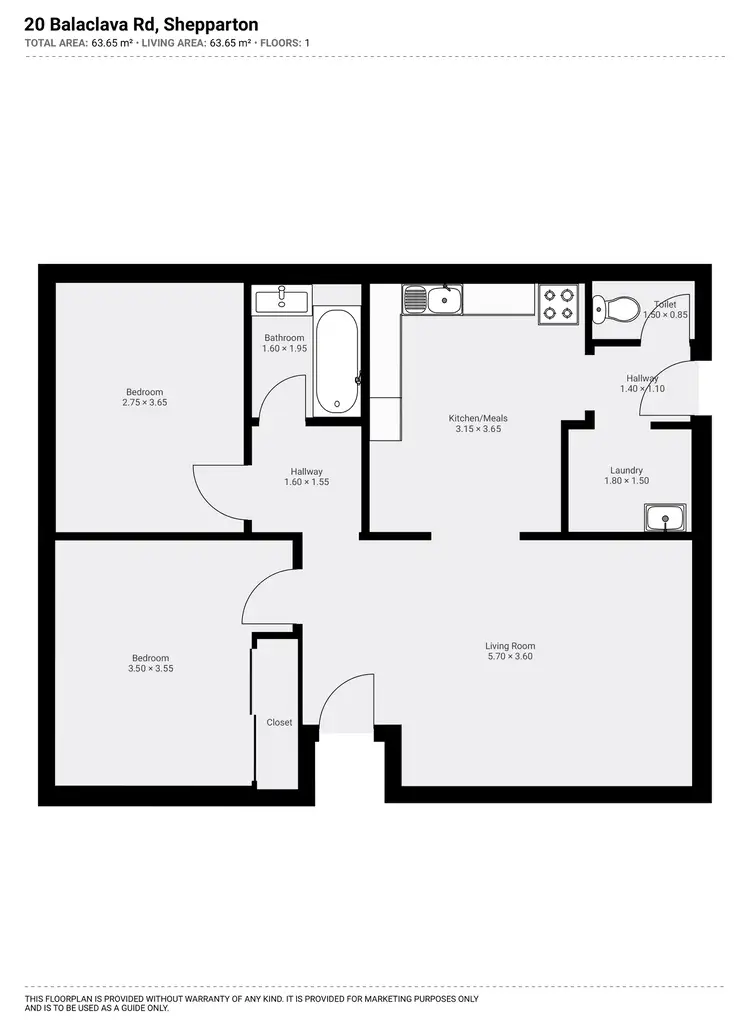 Floorplan of Homely house listing, 20 Balaclava Road, Shepparton VIC 3630