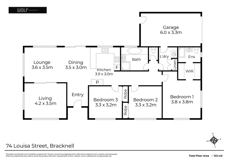 Floorplan of Homely house listing, 74 Louisa Street, Bracknell TAS 7302