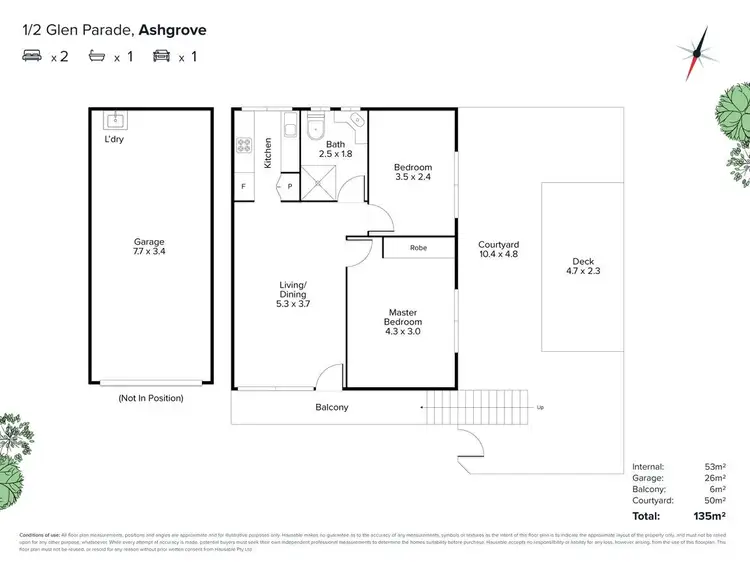 Floorplan of Homely unit listing, 1/2 Glen Parade, Ashgrove QLD 4060