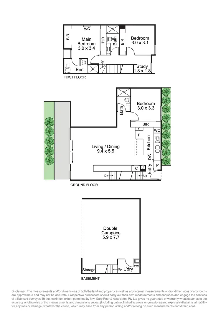 Floorplan of Homely townhouse listing, 3/50 Osborne Avenue, Glen Iris VIC 3146