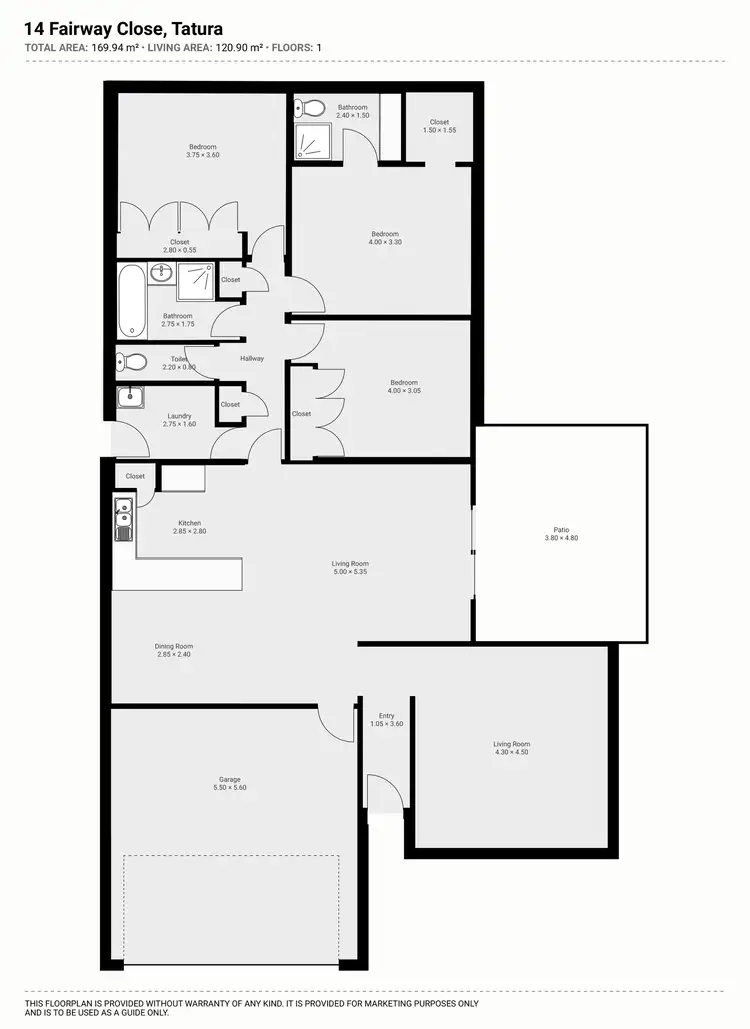Floorplan of Homely house listing, 14 Fairway Close, Tatura VIC 3616