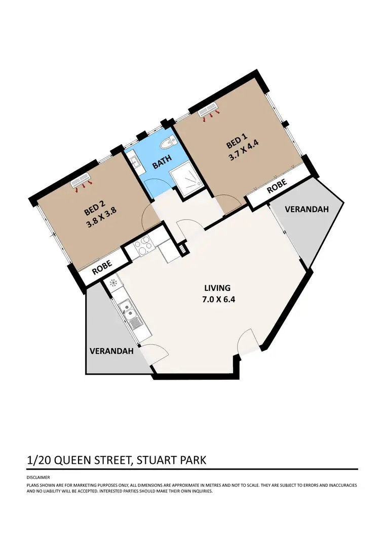 Floorplan of Homely unit listing, 1/20 Queen Street, Stuart Park NT 820