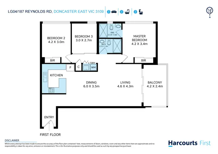 Floorplan of Homely apartment listing, Unit4/187 Reynolds  Road, Doncaster East VIC 3109