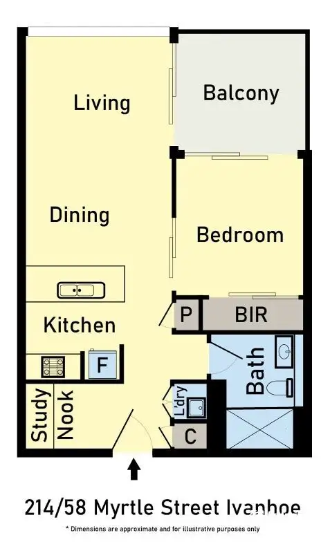 Floorplan of Homely apartment listing, 214b/56 Myrtle Street, Ivanhoe VIC 3079