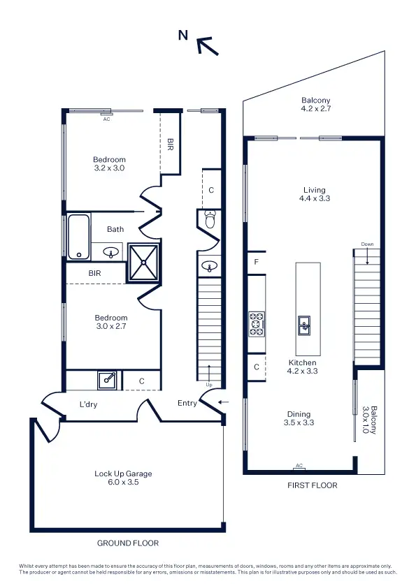 Floorplan of Homely townhouse listing, 3/42 Conifer Avenue, Brooklyn VIC 3012