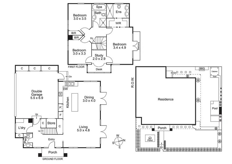 Floorplan of Homely townhouse listing, 1/2 Carool Road, Ashburton VIC 3147