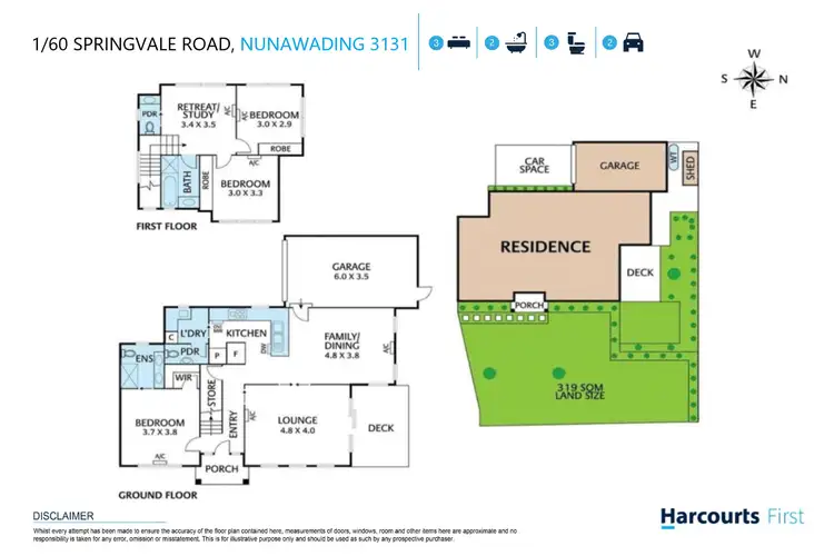 Floorplan of Homely townhouse listing, 1/60 Springvale Road, Nunawading VIC 3131