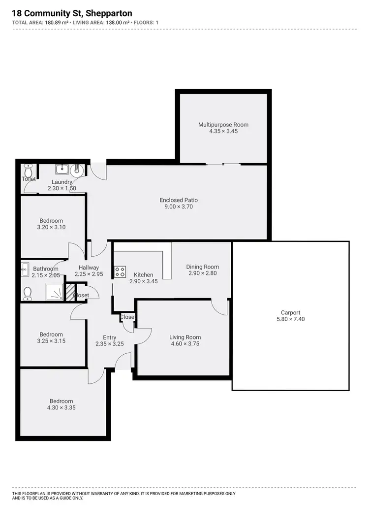 Floorplan of Homely house listing, 18 Community Street, Shepparton VIC 3630