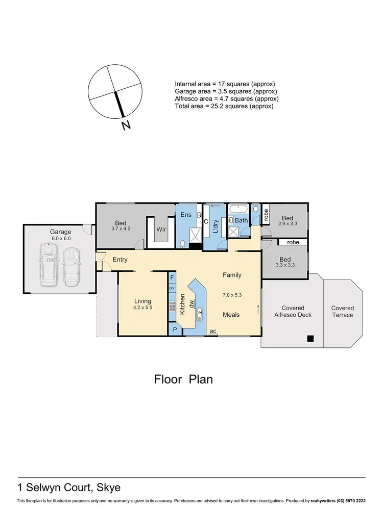 Floorplan of Homely house listing, 1 Selwyn Court, Skye VIC 3977