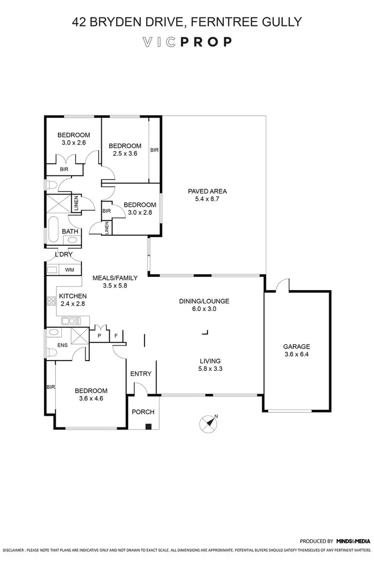 Floorplan of Homely house listing, 42 Bryden Drive, Ferntree Gully VIC 3156