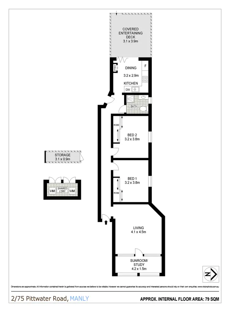 Floorplan of Homely apartment listing, 2/75 Pittwater Road, Manly NSW 2095
