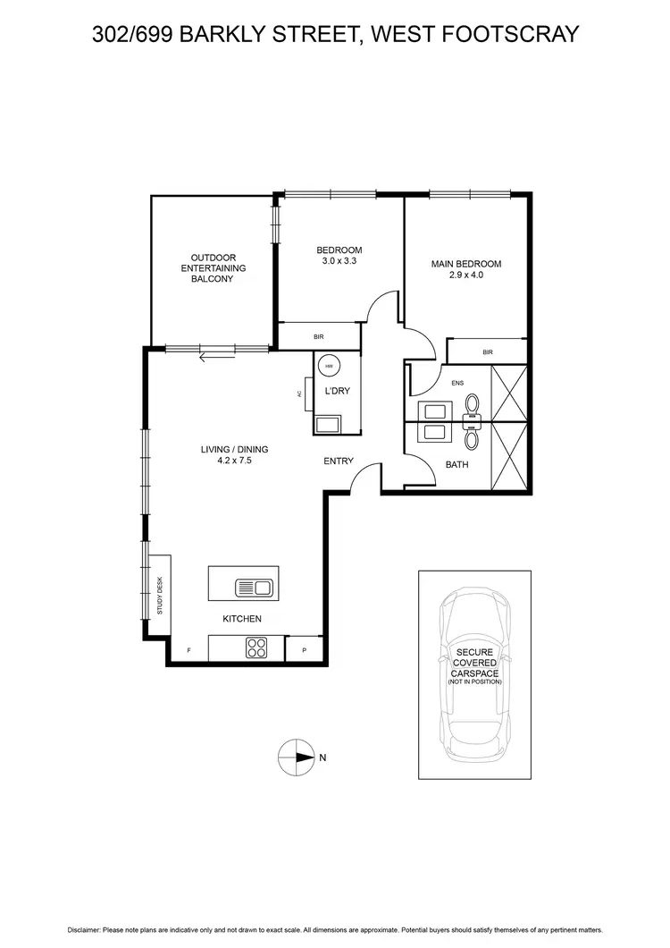 Floorplan of Homely apartment listing, 302/699a Barkly Street, West Footscray VIC 3012