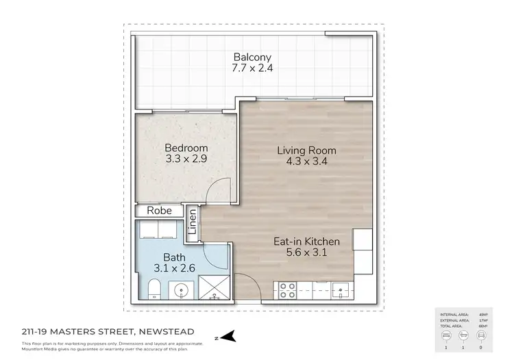 Floorplan of Homely apartment listing, 211/19 Masters Street, Newstead QLD 4006