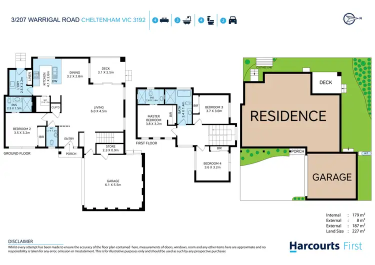 Floorplan of Homely townhouse listing, 3/207 Warrigal Road, Cheltenham VIC 3192