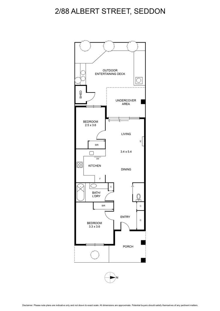 Floorplan of Homely unit listing, 2/88 Albert Street, Seddon VIC 3011