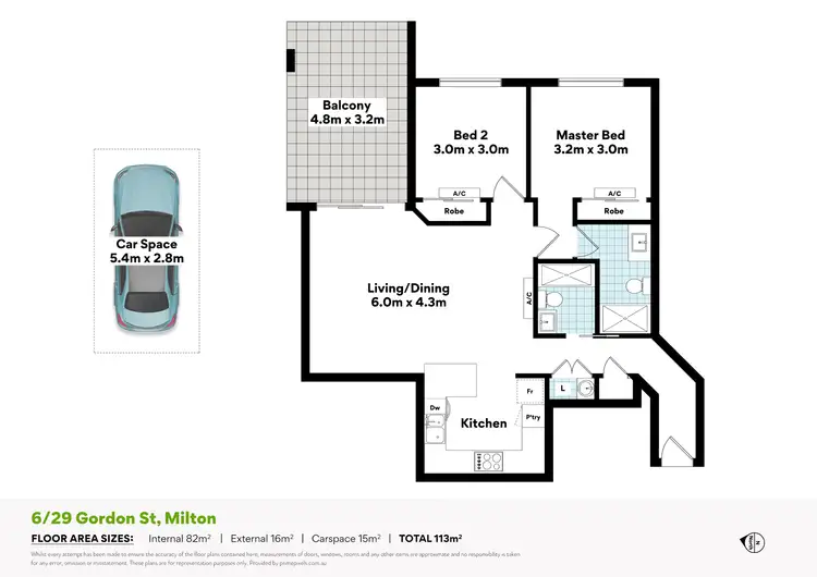 Floorplan of Homely apartment listing, 6/29 Gordon Street, Milton QLD 4064
