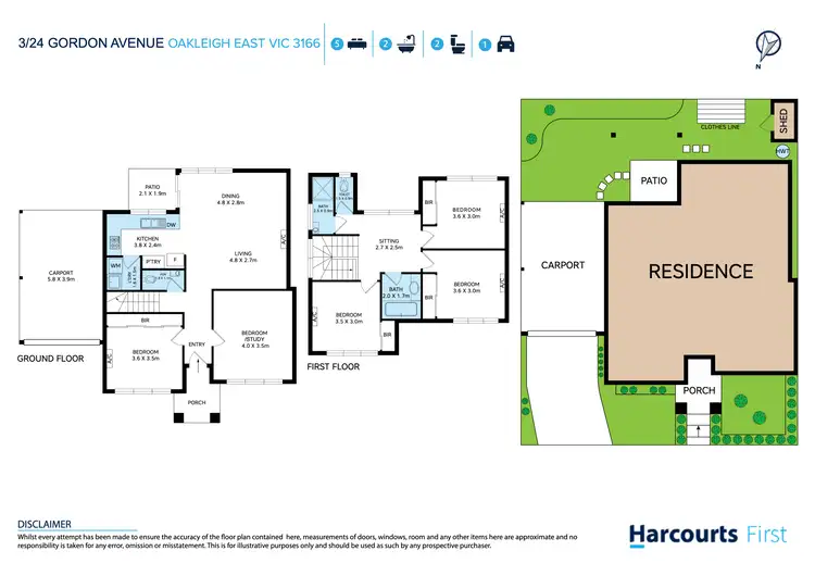 Floorplan of Homely townhouse listing, 3/24 Gordon Avenue, Oakleigh East VIC 3166