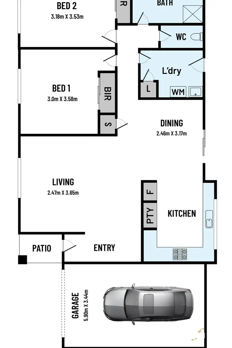 Floorplan of Homely unit listing, 2/15 Gloucester Way, Melton West VIC 3337