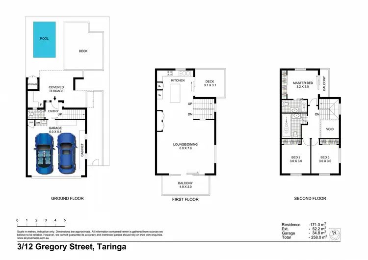 Floorplan of Homely townhouse listing, 3/12 Gregory Street, Taringa QLD 4068