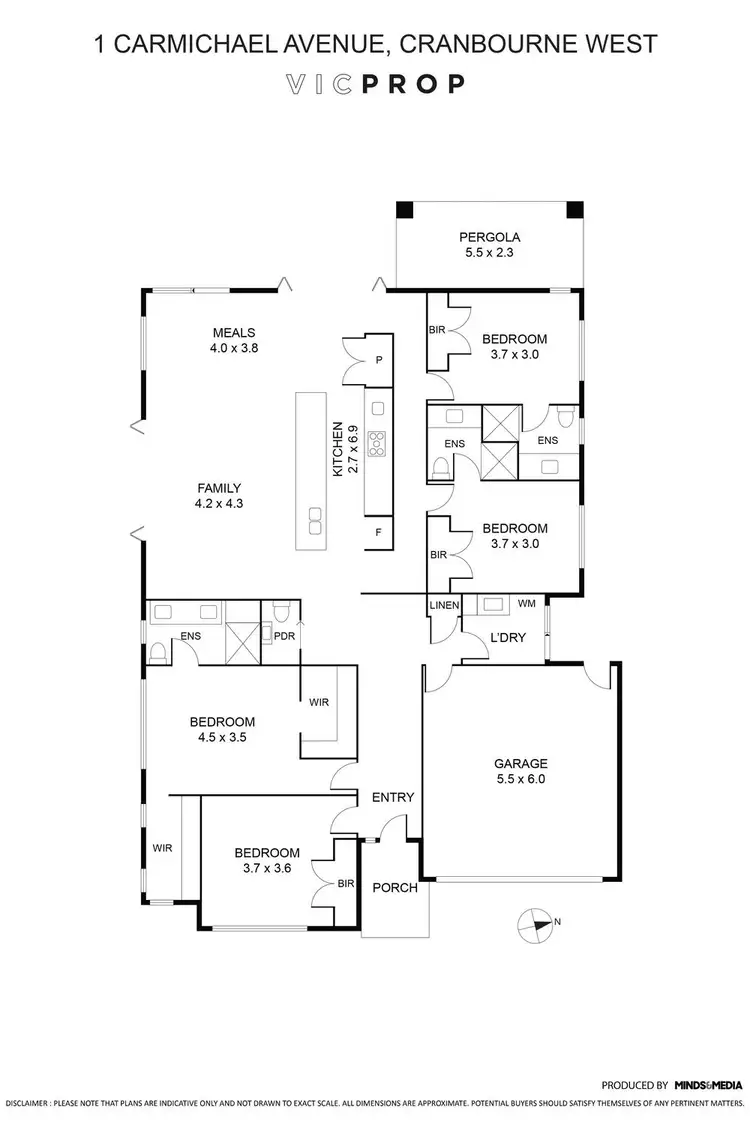 Floorplan of Homely house listing, 1 Carmichael Avenue, Cranbourne West VIC 3977