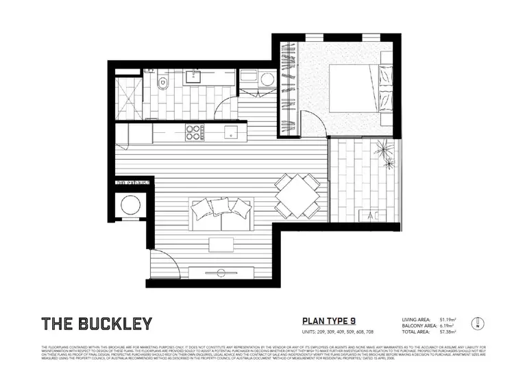 Floorplan of Homely apartment listing, 509/90 Buckley Street, Footscray VIC 3011