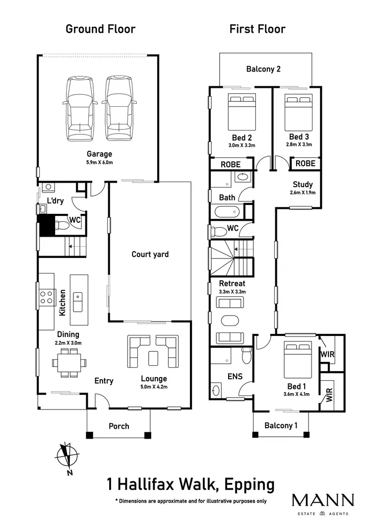 Floorplan of Homely house listing, 1 Hallifax Walk, Epping VIC 3076
