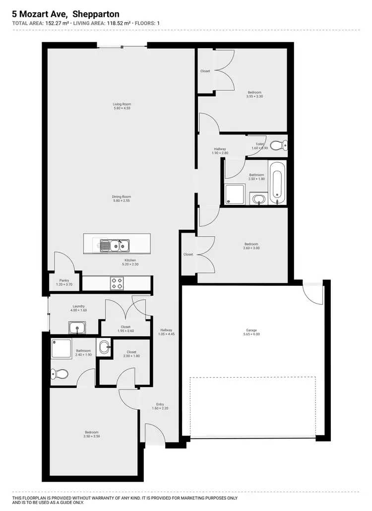 Floorplan of Homely house listing, 5 Mozart Avenue, Shepparton VIC 3630